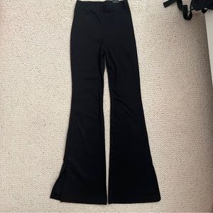 Black flared leggings